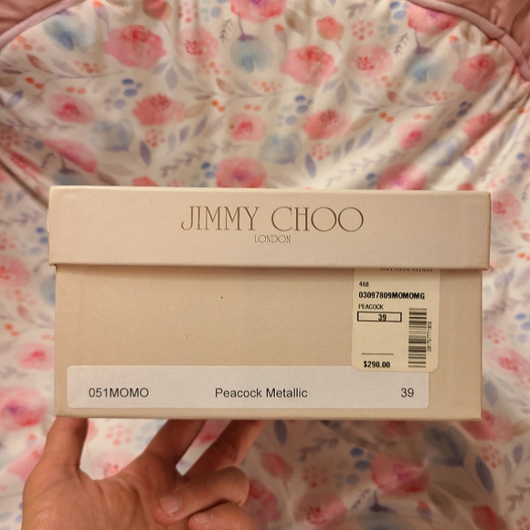 JIMMY CHOO ๐ฆ vintage peacock metallic cosmic stars cut out square toe flats ๐ฆ - Picture 3 of 15